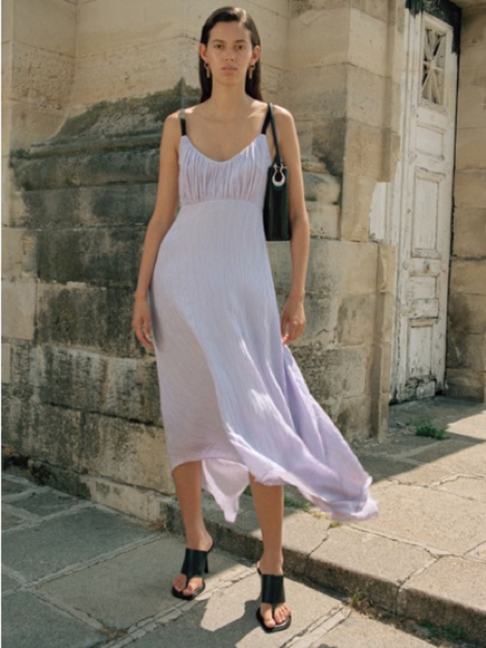 Witchery‎ x Ellery Midi Dress Lavender Georgette Handkerchief Hem Large 14